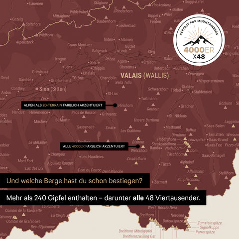 Mappa Svizzera magnetica TRAVEL® Magnetboard – Rosso Bordeaux