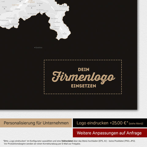 Mappa Svizzera magnetica TRAVEL® Magnetboard – Nero scuro