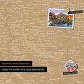 Detail einer magnetischen Schweiz-Karte als Magnettafel in Sonar Black zeigt die Region um Zürich mit einem angepinnten Foto sowie Reise- und Urlaubsmagnete