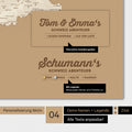 Magnetboard Schweiz-Karte in Treasure Gold mit Personalisierung als Logo mit Familiennamen