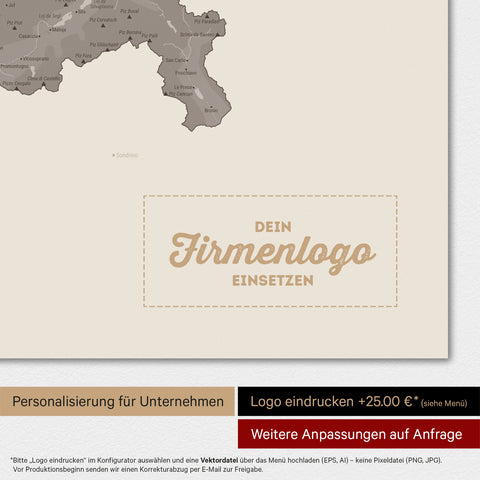 Mappa Svizzera magnetica TRAVEL® Magnetboard – Grigio caldo