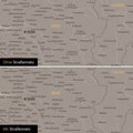 Magnetische Schweiz-Karte Leinwand in Warmgray (Braun-Grau) wahlweise mit oder ohne Straßennetz