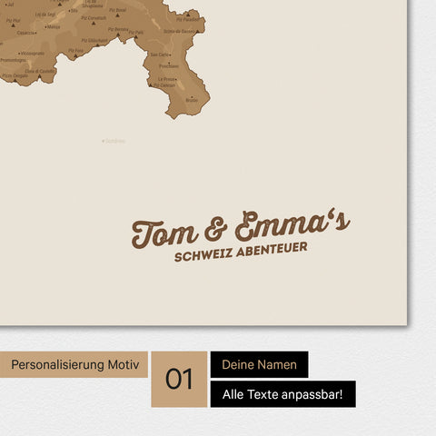 Mappa Svizzera TRAVEL® Magnetposter – in 21 colori