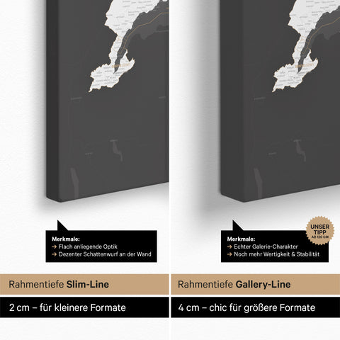 Mappa della Svizzera per puntine TRAVEL® – Dark Gray (Grigio scuro)