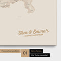 Schweiz-Karte als Pinnwand Leinwand in Gold mit Personalisierung und Eindruck mit deinem Namen