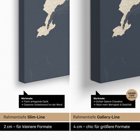 Mappa della Svizzera per puntine TRAVEL® – Hale Navy (Blu scuro-Oro)