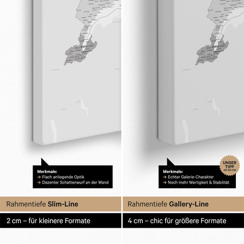 Mappa della Svizzera per puntine TRAVEL® – Multicolor Grau