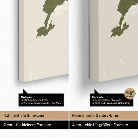 Mappa della Svizzera per puntine TRAVEL® – Olive Green