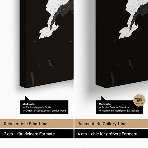Mappa della Svizzera per puntine TRAVEL® – Dark Black (Nero-Bianco)