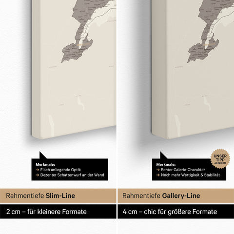 Mappa della Svizzera per puntine TRAVEL® – Warmgray (Marrone-Grigio)