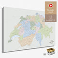 Politische Schweiz-Karte in Multicolor Atlas als Magnetboard zum Pinnen und Markieren von Reisezielen kaufen