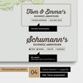 Pinnwand Leinwand einer politischen Schweiz-Karte in Multicolor Atlas mit Personalisierung als Logo mit Familiennamen