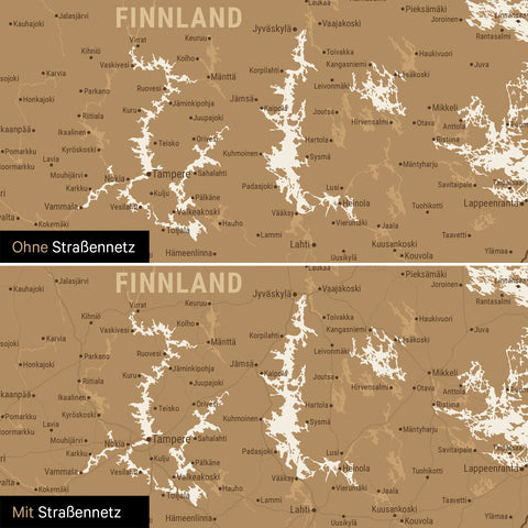 Mappa della Scandinavia TRAVEL® su lavagna magnetica – in 21 colori