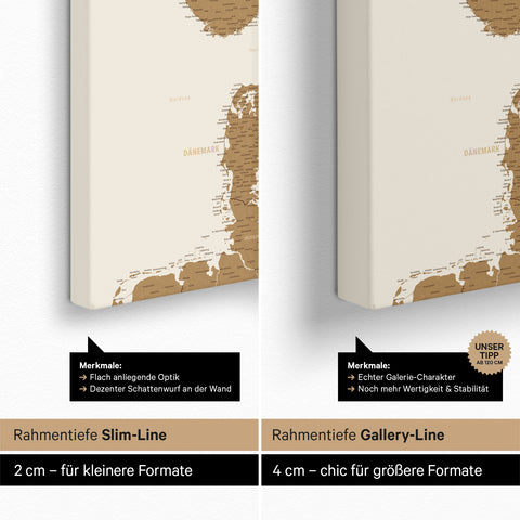 Mappa della Scandinavia per puntine TRAVEL® – Bronze