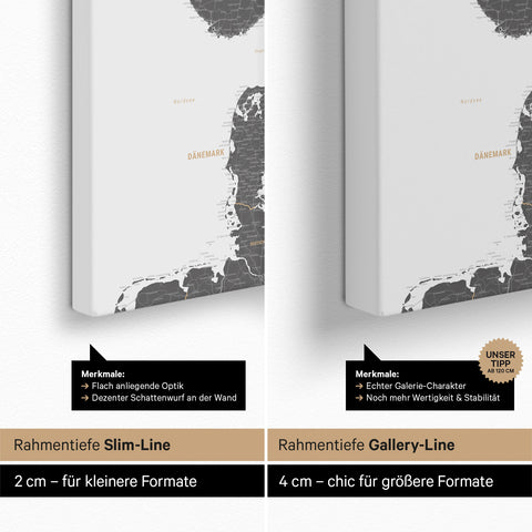 Mappa della Scandinavia per puntine TRAVEL® – Light Gray