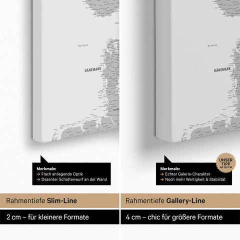 Mappa della Scandinavia per puntine TRAVEL® – Coolgray (Hellgrau)