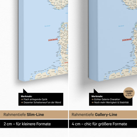 Mappa della Scandinavia per puntine TRAVEL® – Multicolor Classic
