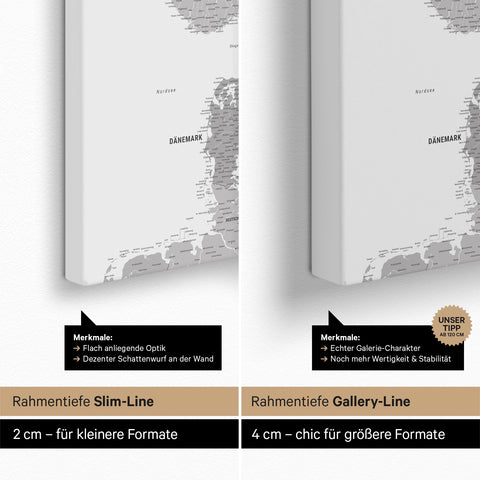 Mappa della Scandinavia per puntine TRAVEL® – Multicolor Grau