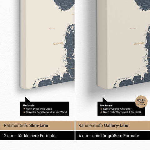 Mappa della Scandinavia per puntine TRAVEL® – Navy Light