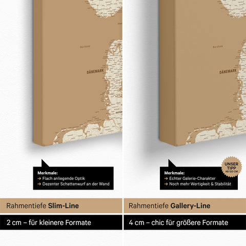 Mappa della Scandinavia per puntine TRAVEL® – Treasure Gold