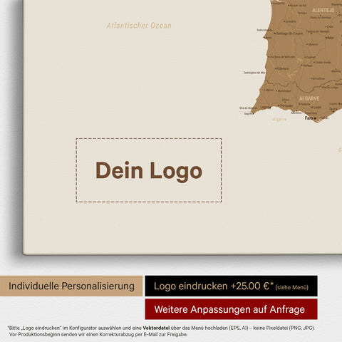 Mappa di Spagna e Portogallo per puntine TRAVEL® – Bronzo