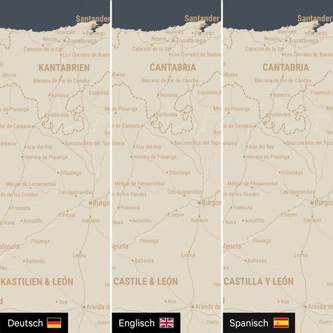 Mappa di Spagna e Portogallo per puntine TRAVEL® – Hale Navy