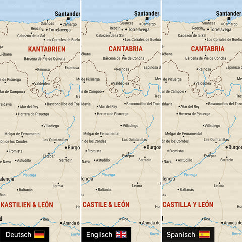 Mappa di Spagna e Portogallo per puntine TRAVEL® – Classico Multicolore
