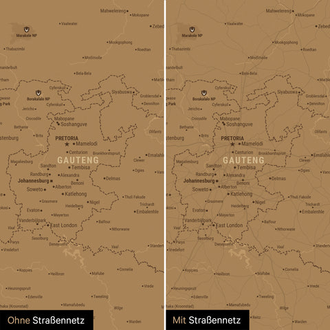 Mappa del Sudafrica per puntine TRAVEL® – Bronzo