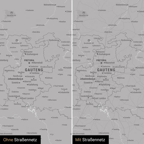 Mappa del Sudafrica per puntine TRAVEL® – Coolgray