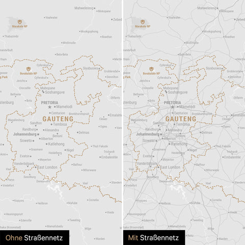 Mappa del Sudafrica per puntine TRAVEL® – Grigio scuro