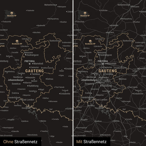 Mappa del Sudafrica per puntine TRAVEL® – Nero chiaro