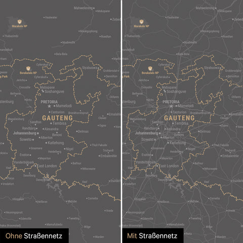 Mappa del Sudafrica per puntine TRAVEL® – Grigio chiaro