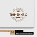 Südafrika-Karte als Pinn-Leinwand in Multicolor Beige mit eingedruckten Namen als Logo in Form einer Sonne