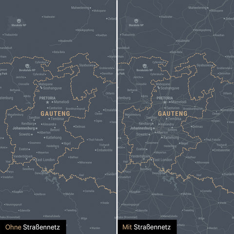 Mappa del Sudafrica per puntine TRAVEL® – Navy Light
