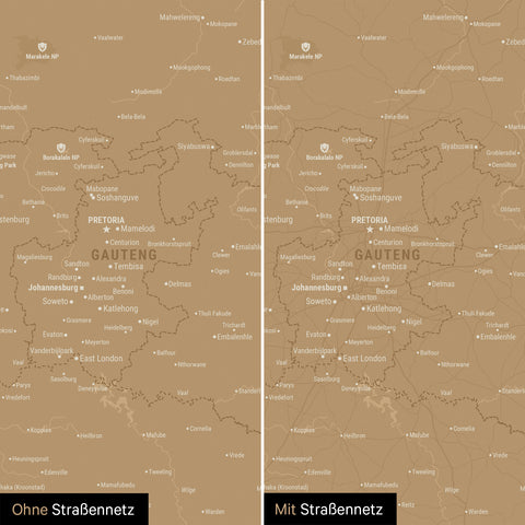 Mappa del Sudafrica per puntine TRAVEL® – Sonar Black