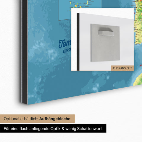 Mappa topografica Europa TRAVEL® Magnetboard – Topo Multicolore