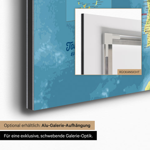 Mappa topografica Europa TRAVEL® Magnetboard – Topo Multicolore