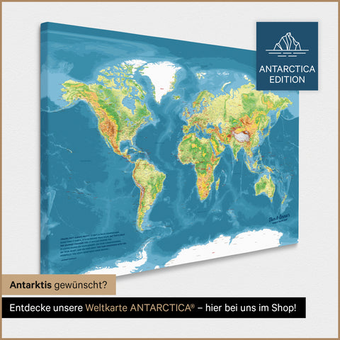 Mappa topografica del mondo per puntine TRAVEL® – Topo multicolore