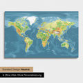 Versione neutra e semplice di una mappa topografica del mondo come Mappa da puntine in Multicolor Topo senza personalizzazione