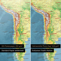 Mappa topografica mondiale multicolore Topo come poster nelle carte Sihl Posterpapier o Hahnemühle Photo Rag