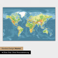 Mappa topografica mondiale in versione standard neutra e colore Colore Multicolore Topo