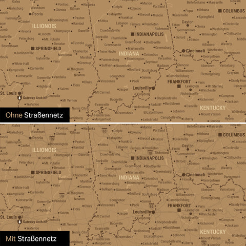 Mappa degli USA TRAVEL® su lavagna magnetica – in 21 colori