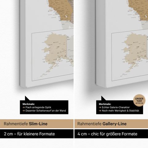 Mappa degli USA per puntine TRAVEL® – Multicolor Beige