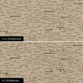 USA Amerika Karte Pinn-Leinwand in Beige optional mit dem Straßennetz der größten Highways und Interstates