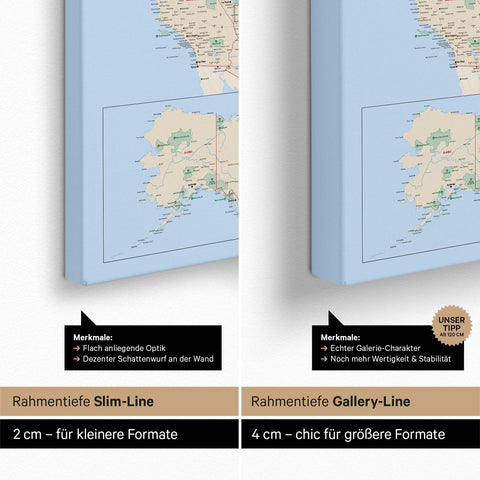 Mappa degli USA per puntine TRAVEL® – Multicolor Classic