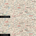 USA Amerika Karte Pinn-Leinwand in Mulitcolor Classic optional mit dem Straßennetz der größten Highways und Interstates