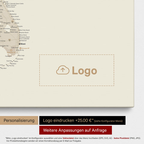 Mappa degli USA con puntine TRAVEL® – Oro