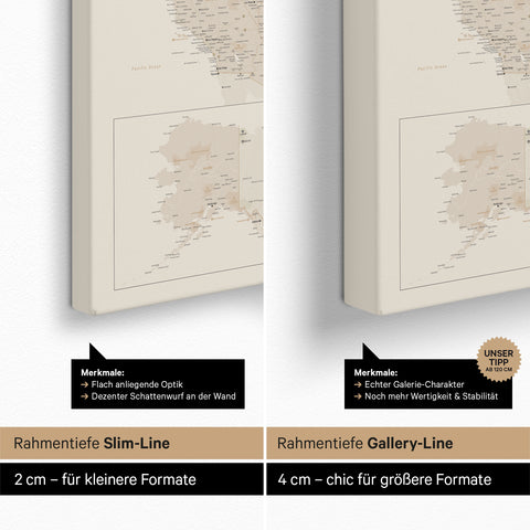 Mappa degli USA per puntine TRAVEL® – Oro