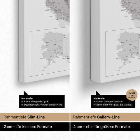 Mappa degli USA per puntine TRAVEL® – Multicolor Grigio