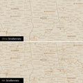USA Amerika Karte Pinn-Leinwand in Hale Navy (Dunkelblau Gold) optional mit dem Straßennetz der größten Highways und Interstates